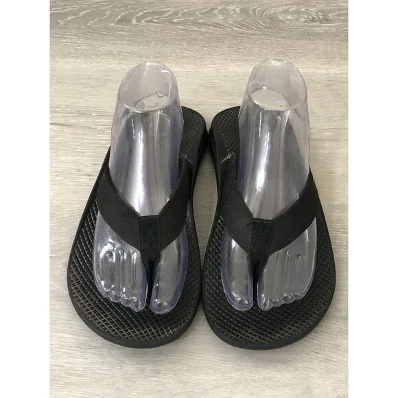 Chaco Flip EcoTread Women US 8 Black Synthetic Open Toe Slip-On Flip Flop Sandal - Picture 2 of 7